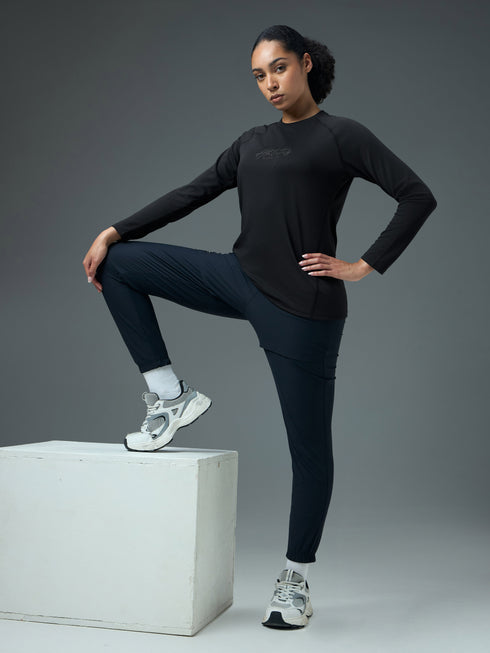 Women Printed Slim Fit Round Neck Sports Tee for Yoga & Fitness with TECHNOCOOL+