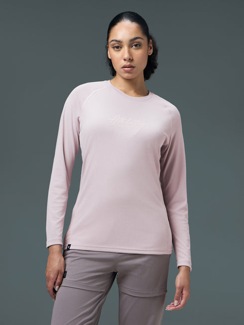 Women Printed Slim Fit Round Neck Sports Tee for Yoga & Fitness with TECHNOCOOL+