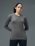 Women Printed Slim Fit Round Neck Sports Tee for Yoga & Fitness with TECHNOCOOL+
