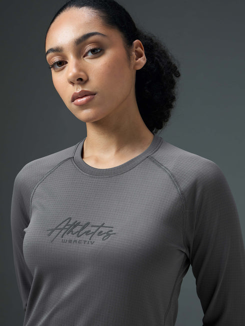 Women Printed Slim Fit Round Neck Sports Tee for Yoga & Fitness with TECHNOCOOL+