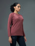 Women Printed Slim Fit Round Neck Sports Tee for Yoga & Fitness with TECHNOCOOL+