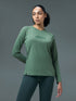 Women Printed Slim Fit Round Neck Sports Tee for Yoga & Fitness with TECHNOCOOL+