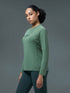 Women Printed Slim Fit Round Neck Sports Tee for Yoga & Fitness with TECHNOCOOL+
