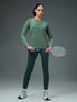 Women Printed Slim Fit Round Neck Sports Tee for Yoga & Fitness with TECHNOCOOL+