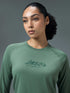Women Printed Slim Fit Round Neck Sports Tee for Yoga & Fitness with TECHNOCOOL+