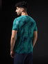 Men Abstract Print Slim Fit Crew Neck T-shirt with TECHNO COOL+