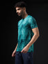 Men Abstract Print Slim Fit Crew Neck T-shirt with TECHNO COOL+