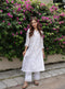 Ria Malhotra in Hand Embroidery Chikankari Long Kurti for Women In Chanderi Silk White-6