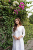 Ria Malhotra in Hand Embroidery Chikankari Long Kurti for Women In Chanderi Silk White-6