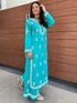 Bhavna in Noor Chikankari CO-ORD Set In Rayon for Women In Blue Turquoise