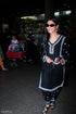 Shruti Hassan in Chikankari Rayon Kurta Set for Women - Black