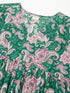 Plus Size Green Pure Cotton Floral Printed Tiered Dress