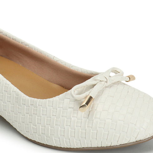 Women's Textured Round Toe Block Heel Pumps