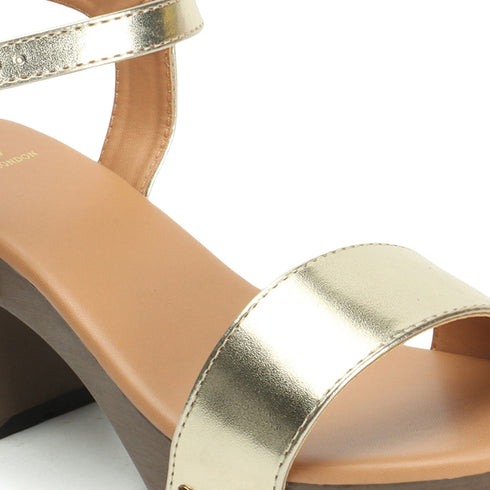 Women's Textured Block Heels Sandals