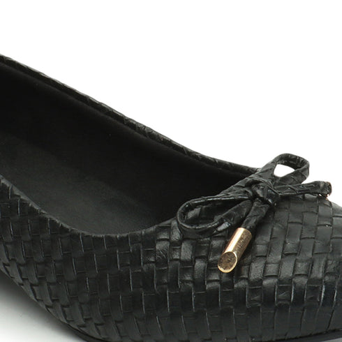 Women's Textured Round Toe Block Heel Pumps
