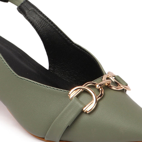 Solid Backstrap Women's Party Wear Heeled Sandal