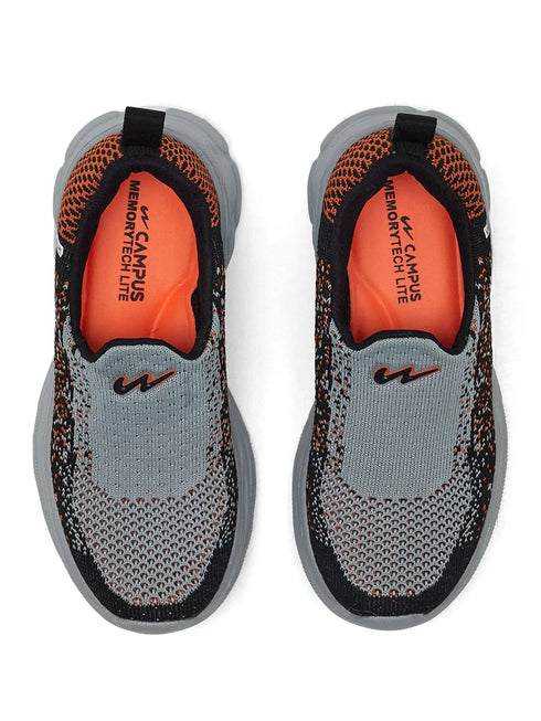 ZIP KIDS Grey Kids Walking Shoes