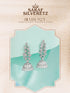 925 Sterling Silver Cubic Zirconia Leafy Jhumka Earrings