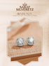 925 Sterling Silver Rhodium Plated Halo Solitaire Studds Earrings