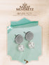925 Sterling Silver Cubic Zirconia Circular Pearl Drop Earrings
