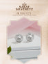925 Sterling Silver Cubic Zirconia Concentric Circular Studds Earring