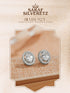 925 Sterling Silver AD Studded Rhodium Plated Oval Studds Earrings