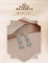 925 Sterling Silver Rhodium Plated CZ Pyramid Drop Earrings