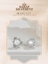 925 Sterling Silver Triangular Leafy Studs Earrings