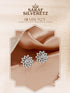 925 Sterling Silver Cubic Zirconia Flora Circle Studds Earrings