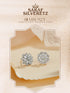 925 Sterling Silver CZ Studded Rhodium Plated Floral Clustered Studds Earrings