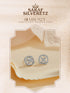 925 Sterling Silver Rhodium Plated Baguette Shaped CZ Square Floret Earrings