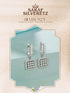 925 Sterling Silver Rhodium Plated Bar Pattern Drop Bali Hoop Earrings