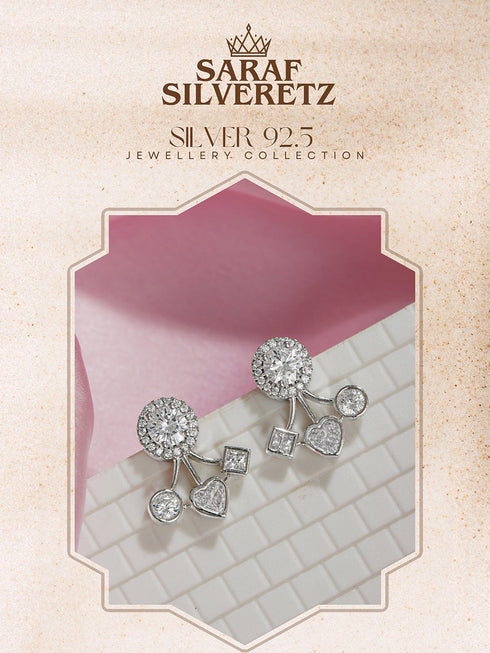 925 Sterling Silver Cubic Zirconia Solitaire Drop Earrings