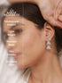 925 Sterling Silver Rhodium Plated CZ Pyramid Drop Earrings