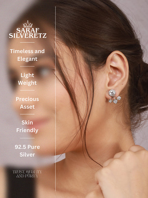 925 Sterling Silver Cubic Zirconia Solitaire Drop Earrings