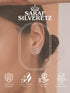 925 Sterling Silver Cubic Zirconia Concentric Circular Studds Earring