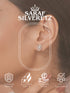 925 Sterling Silver Cubic Zirconia Oval Marquis Studds Earrings