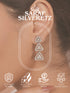 925 Sterling Silver Rhodium Plated CZ Pyramid Drop Earrings