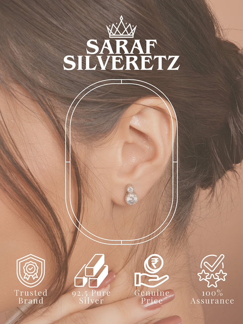 925 Sterling Silver Cubic Zirconia Solitaire Studds Earrings