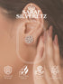 925 Sterling Silver Zircon Studded Halo Flower Dailywear Studds Earrings