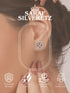 925 Sterling Silver Rhodium Plated Geometric Square Floret Studds Earrings