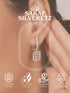 925 Sterling Silver Rhodium Plated Bar Pattern Drop Bali Hoop Earrings