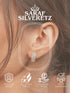 925 Sterling Silver Rhodium Plated CZ Studded Small Hoop Earrings