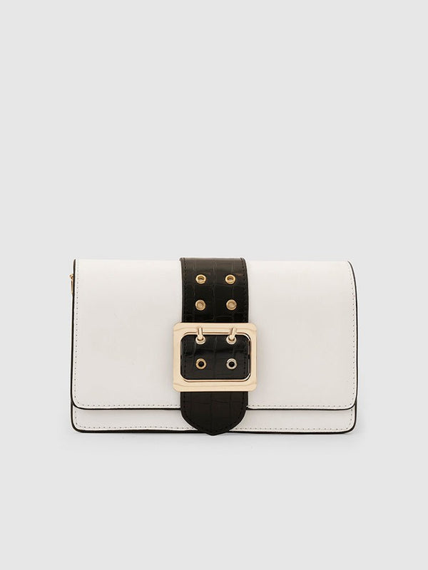 Adrianne Metal Buckle Crossbody Bag