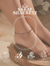 925 Sterling Silver Black Crystals & Evil Eye Charms Nazar Delicate Payal Anklet