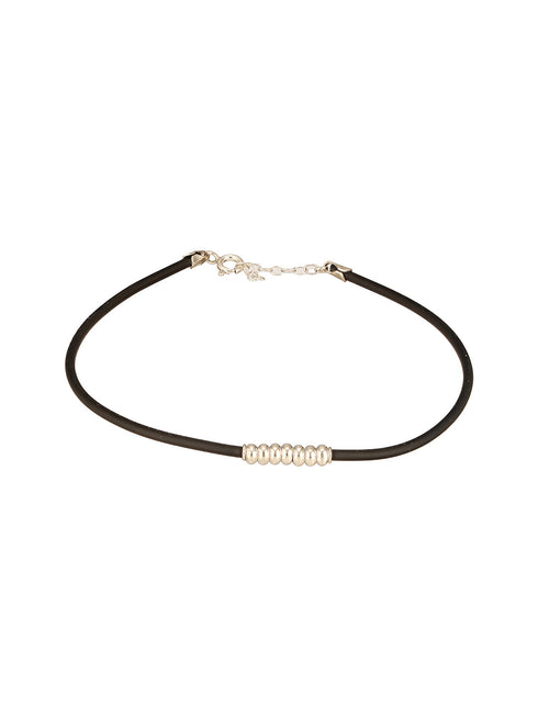 925 Sterling Silver Black Thread With Silver Handcrafted Payal Anklet