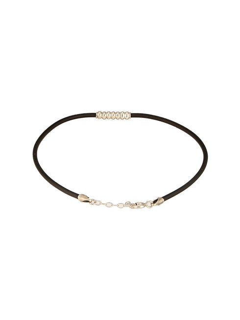 925 Sterling Silver Black Thread With Silver Handcrafted Payal Anklet