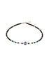 925 Sterling Silver Silver & Black Beads Evil Eye Charms Delicate Payal Anklet