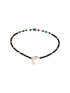 925 Sterling Silver Silver & Black Beads Evil Eye Charms Delicate Payal Anklet