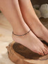 925 Sterling Silver Sparkling Blue & Black Beads Evil Eye Anklet Payal